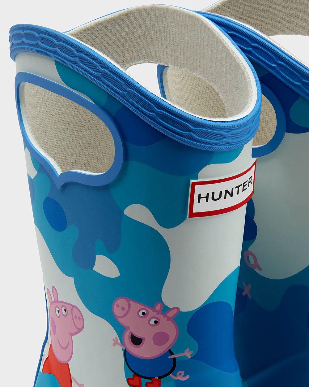 Botas De Agua Hunter Niños Original First Peppa Pig Grab Handle - Azules - Argentina 3069EUWKT